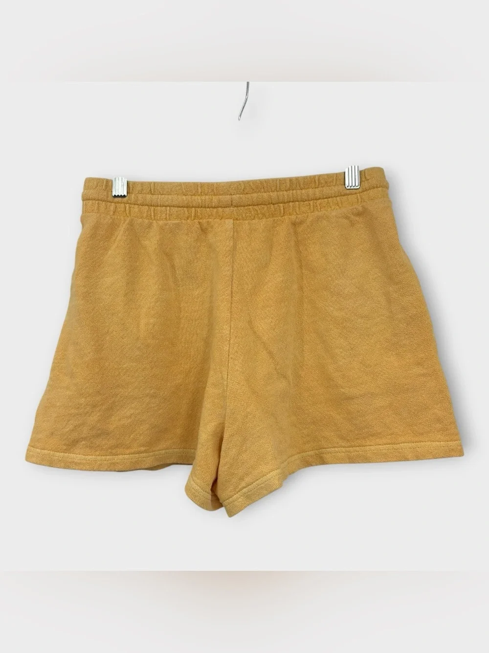 Old Navy High-Waisted Garment-Dyed Cali-Fleece Short in Marigold Yellow Size S